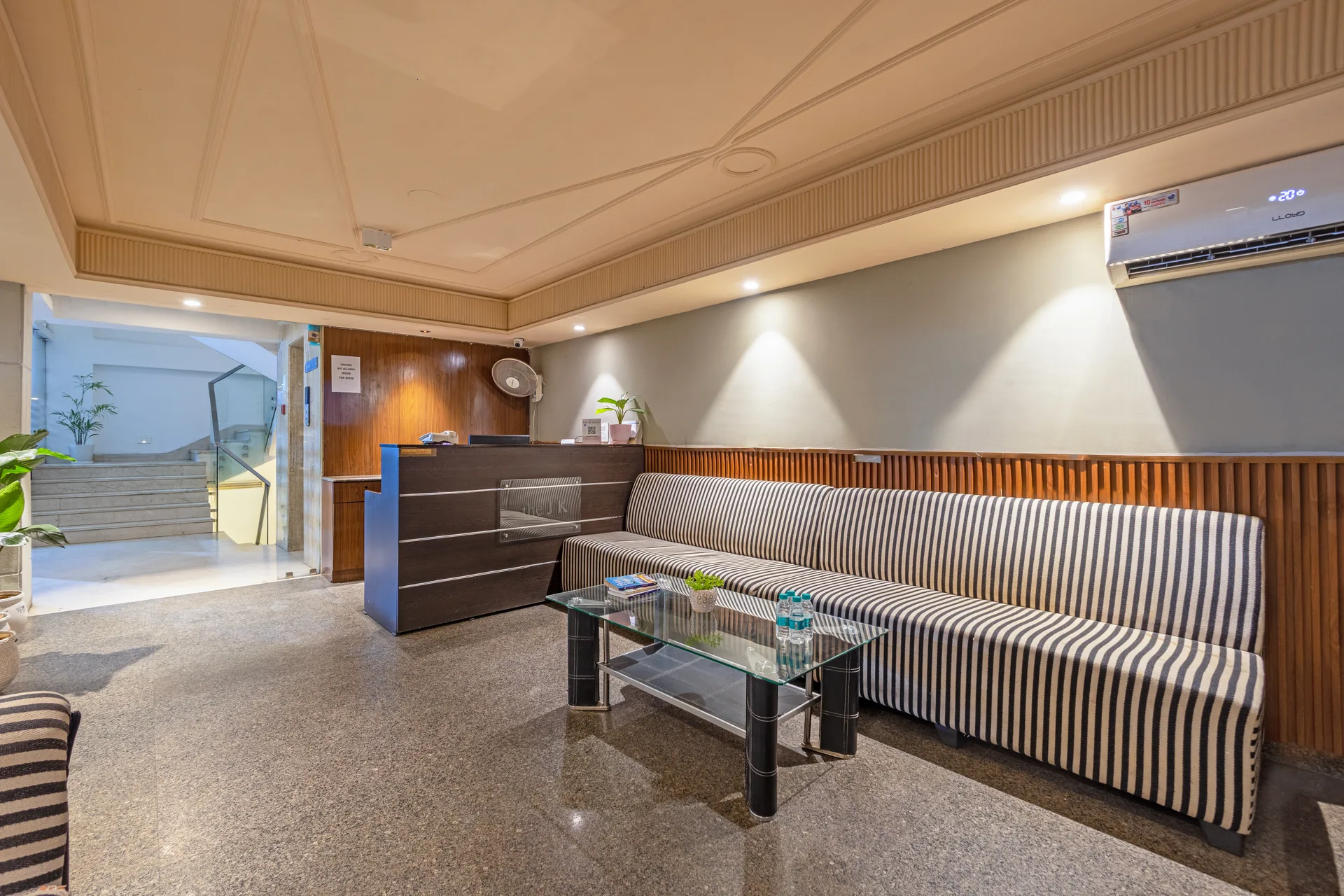 JK Hotel reception and front desk check-in area JK Hotel reception and front desk check-in area